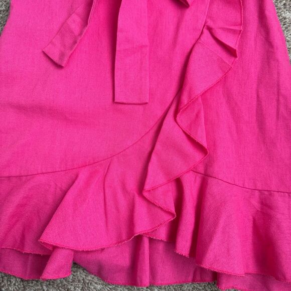 Showpo. Women’s Pink Ruffle Mini dress with Balloon Puff Sleeves size 2 - Picture 2 of 9